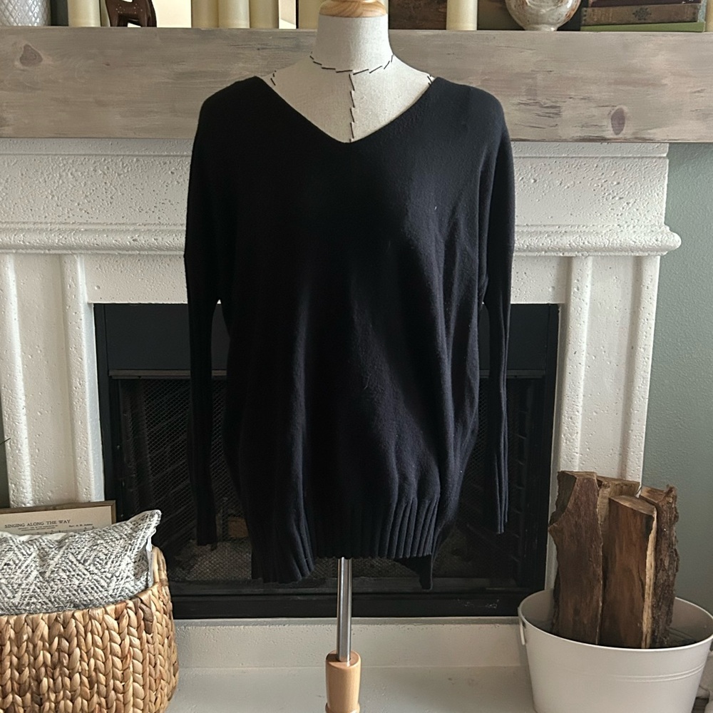 French Connection Black V-Neck Sweater